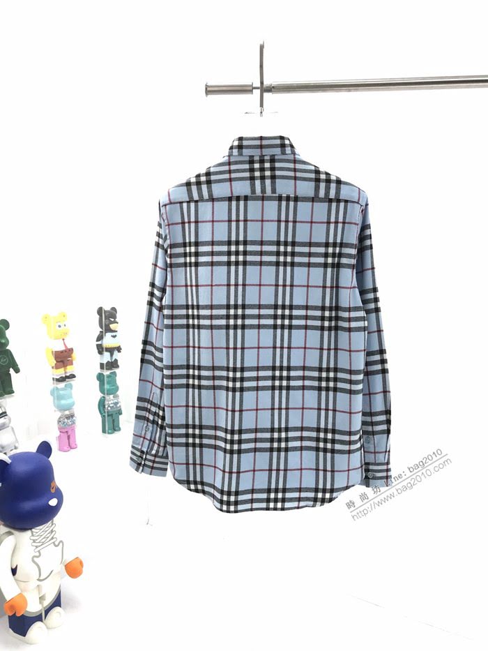 Burberry男裝 巴寶莉新款格紋棉質法蘭絨襯衫 Burberry男士格子襯衫  ydi3288